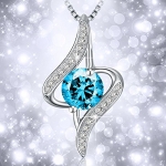 CÓDIGO DESCUENTO  J.Rosée Collar Mujer Plata de Ley 925 Brillante Circonita»Ojos de Cielo» por 11.87 €