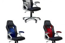 Silla despacho Mchaus silla estilo deportivo Azul/Rojo/Gris por 59 €