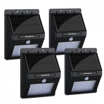 Packs de 4 LEDs con luz solar y sensor de movimiento por 29,99 €