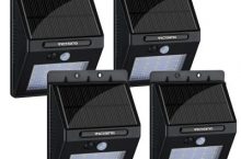 Packs de 4 LEDs con luz solar y sensor de movimiento por 29,99 €