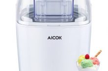 Máquina de Helados, Yogurts y Sorbetes Aicok negra por solo 31,99 €