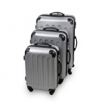 Todeco Juego 3 Maletas ABS 4 ruedas 360 plateadas por 80,99 €