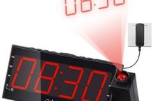 OnLyee 1.8″ LED despertador Proyección, Radio, USB por 22,99 €