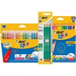 Estuche con 18 rotuladores de colores, 18 lápices de colores y 8 lápices HB de la marca BIC por 8,99€