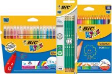 Estuche con 18 rotuladores de colores, 18 lápices de colores y 8 lápices HB de la marca BIC por 8,99€