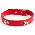 Adjustable Bone Designer Dogs Leather Cat Puppy Collar Pet Products Mascotas