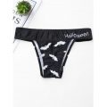 Bat Print Halloween Thong