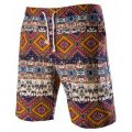 Drawstring Tribal Printed Loose Fit Boardshorts