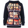 Halloween Graphic Printed Drawstring Hoodie