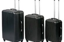 Juego 3 Maletas de Viaje Set Trolley ABS Semirigidas Candado 4 Ruedas – Negro por sólo 59,99