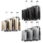 Juego 3 Maletas Set Trolley ABS Semirigidas Candado 4 Ruedas cabina por sólo 55,99 €