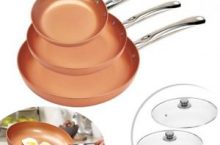 JUEGO DE 3 SARTENES 2 TAPAS COLOR COBRE COPPER por sólo 24,95 €