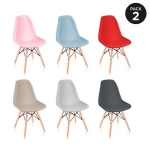 Pack 2 Sillas comedor Gris Rojo Beige Rosa Azul de diseño nordico McHaus por 29,99 €