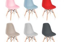 Pack 2 Sillas comedor Gris Rojo Beige Rosa Azul de diseño nordico McHaus por 29,99 €