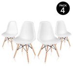 McHaus Pack 4 sillas blancas de diseño nordico Sena para comedor terraza balcon – por 55,99 €