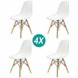 Pack 4 sillas de comedor Blanca silla diseño nórdico retro estilo por 59,99 €