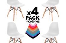 Pack 4 sillas de comedor cocina salón o escritorio, silla diseño nordico por sólo 49,95