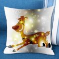 Running Happy Elk Pattern Decorative Pillow Case
