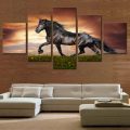 Running Horse Pattern Unframed Canvas Paintings
