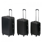Juego 3 Maletas de Viaje Set Trolley ABS Semirigidas Candado 4 Ruedas Negro por 59,95 €