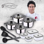 San Ignacio Premium Set Bateria 8 Piezas + 4 recipientes herméticos + 3 Utensilios Cocina por 54,99 €