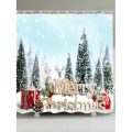 Snowy Christmas Trees Balls Gifts Pattern Shower Curtain