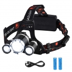 VicTsing Linterna Frontal LED, Alta Potencia 6000 Lúmenes, Tiene 4 Tipos de Luz,La batería 18650 Dura Alrededor de Las 6 Horas y hasta 500 Metros para Camping, Pesca, Ciclismo, Carrera, Caza etc. por 16,79