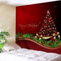 Wall Hanging Art Decor Christmas Tree Bowknot Print Tapestry