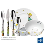 WMF El Principito Vajilla Infantil (Plato, Cuenco), Acero Inoxidable y Cubertería (Tenedor, Cuchillo de Mesa, Cuchara y Cuchara Pequeña), Porcelana, 6 piezas por 34,99 €